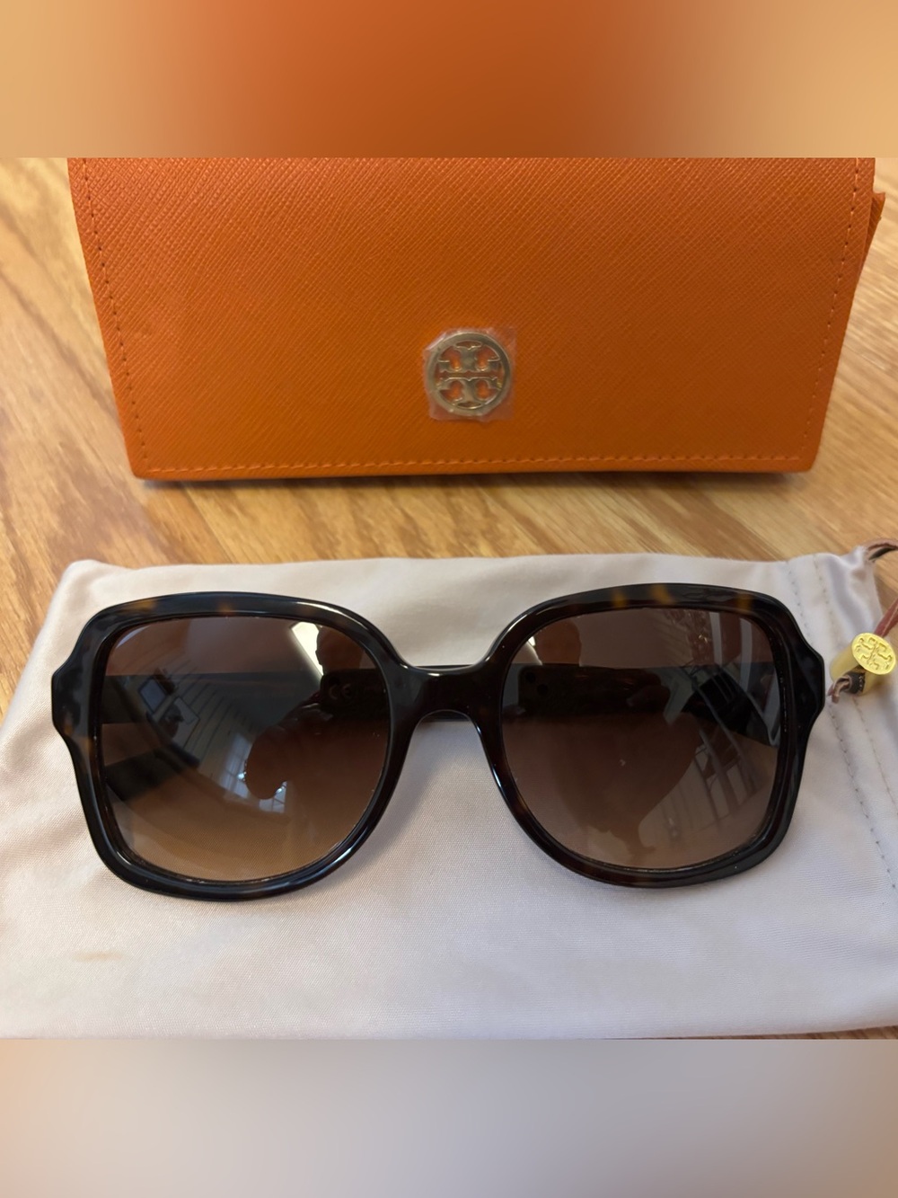 Tory Burch Tortoiseshell Sunglasses with Brown Gradient Lenses